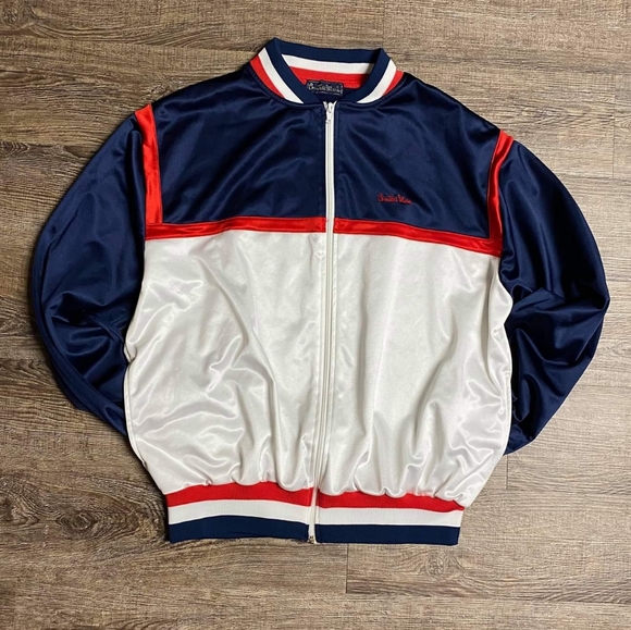 Red/White/Navy Countess Mara Bomber Jacket Zip- Up - Picture 2 of 2